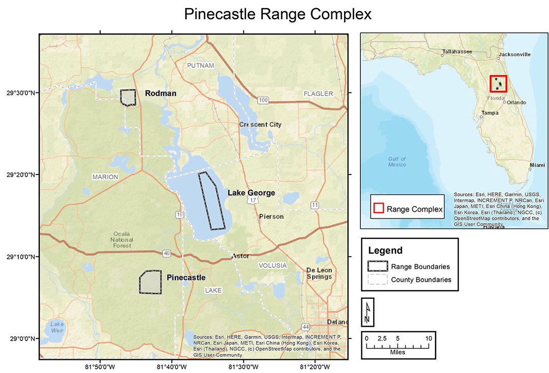 Pinecastle Range Complex Map