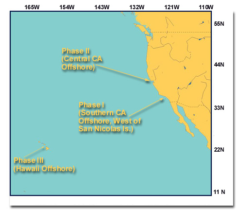 Map of the approximate locations of each phase