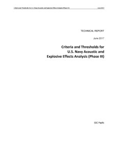 Criteria and Thresholds for U.S. Navy Acoustic and Explosive Effects Analysis (Phase III) (June 2017)