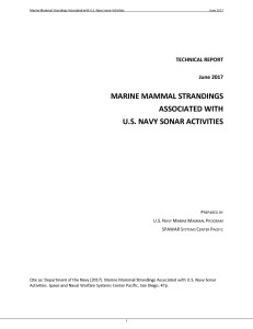 Marine Mammal Strandings Associated with U.S. Navy Sonar Activities (June 2017)